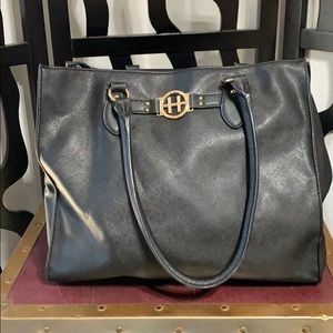 Tommy Hilfiger Black Faux Leather Handbag Purse